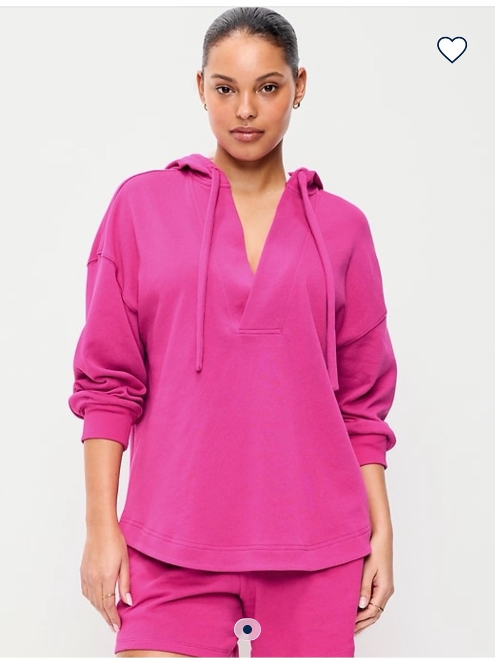 Old Navy Women’s Fuchsia V-Neck Hooded tunic Top size Large